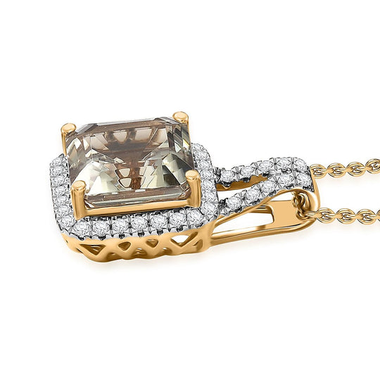 LUXORO AAA Turkizit, Weißer Diamant AGI zertifiziert Schmuckset ca. 50 cm 585 Gold ca. 3.78 ct