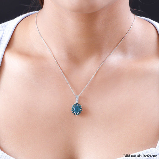 Grandidierit-Anhänger mit Kette, 925 Silber platiniert ca. 2.79 ct