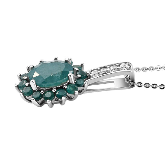 Grandidierit-Anhänger mit Kette, 925 Silber platiniert ca. 2.79 ct