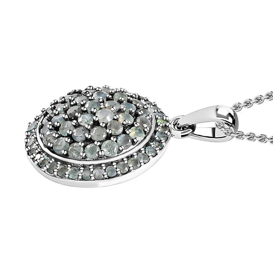 Alexandrit Anhänger mit Kette, 925 Silber platiniert ca. 2.70 ct