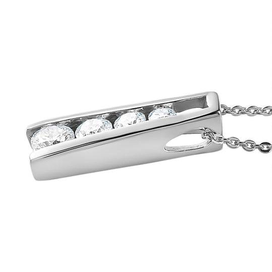 Moissanit-Anhänger mit Kette, 925 Silber platiniert ca. 0.55 ct