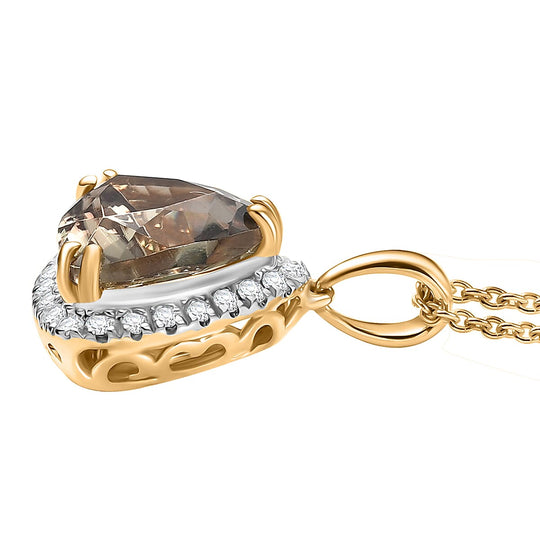 LUXORO AAA Turkizit, Weißer Diamant AGI zertifiziert Schmuckset ca. 50 cm 585 Gold ca. 2.79 ct