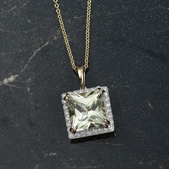 LUXORO AAA Turkizit, Weißer Diamant AGI zertifiziert Schmuckset ca. 50 cm 585 Gold ca. 4.35 ct