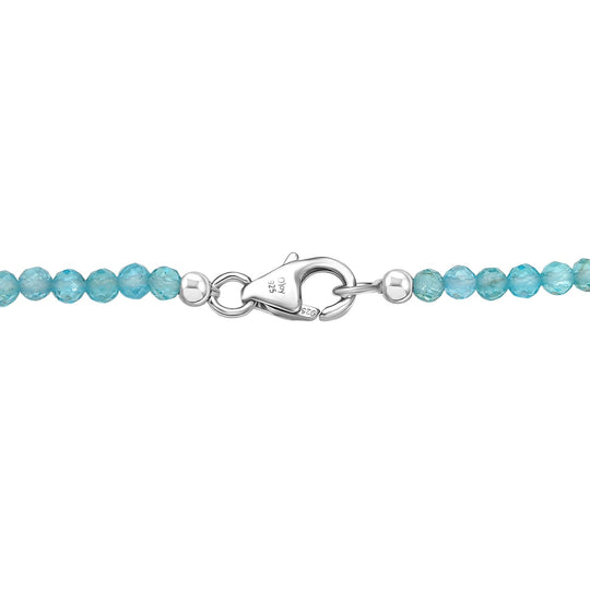 D'joy AA Larimar Anhänger mit Apatit Halskette ca. 50 cm, 925 Silber rhodiniert ca. 50.32 ct