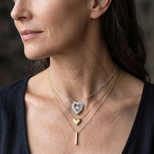 LUXURIANT SI-GH Labor Diamant Anhänger mit 45cm Kette, 925 Silber rhodiniert - 0,25 ct.