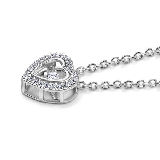 LUXURIANT SI-GH Labor Diamant Anhänger mit 45cm Kette, 925 Silber rhodiniert - 0,25 ct.