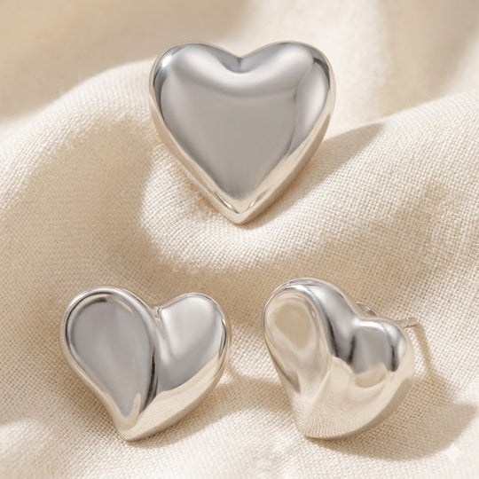 Thailand Silber Kollektion - 2er Set - Herz Anhänger und Ohrringe
