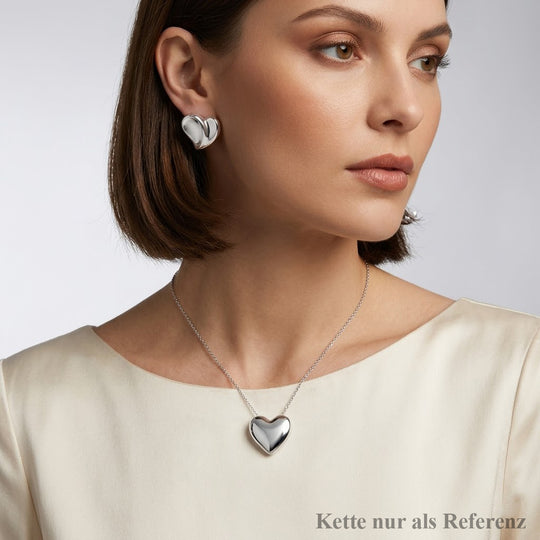 Thailand Silber Kollektion - 2er Set - Herz Anhänger und Ohrringe