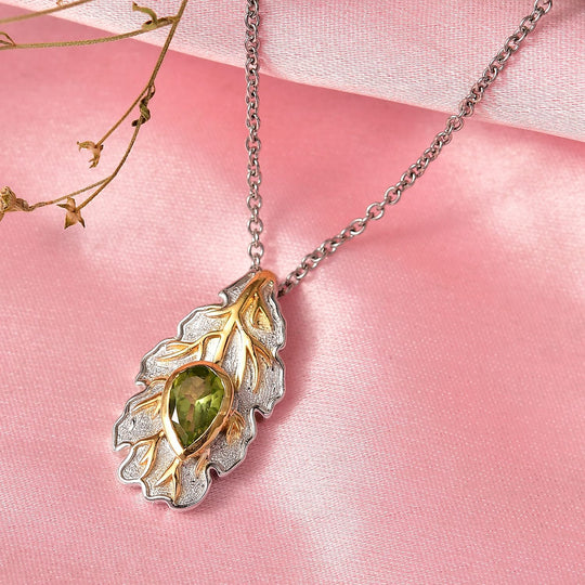 EVER TRUE Peridot Anhänger mit kette ca. 50 cm, Nickelfreies Messing ca. 0.82 ct