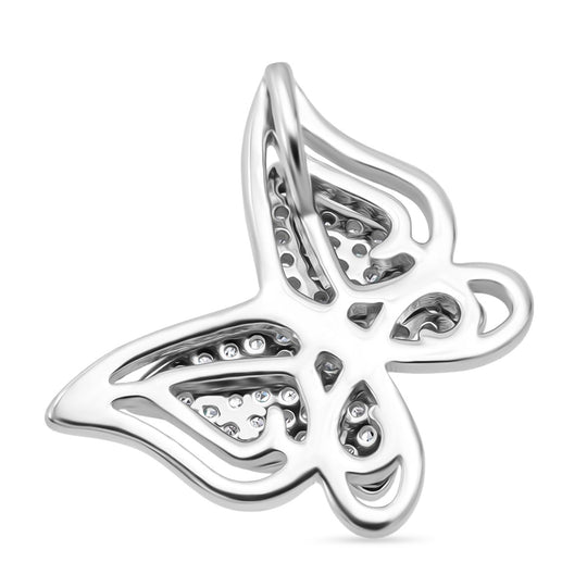 2er Set - Weißer Zirkonia Anhänger und Ohrringe, 925 Silber rhodiniert