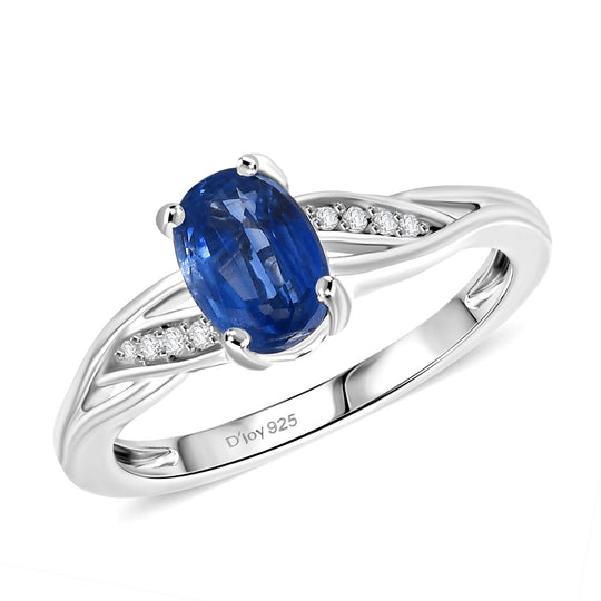 2er Set - D'Joy AA Natürlicher Kaschmir-Kyanit Ring und Anhänger, 925 Silber rhodiniert (Größe 20.00) ca. 2.17 ct