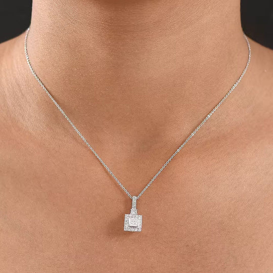 LUXURIANT DIAMOND - Lab Grown Diamant SI-GH Anhänger mit Kette, ca. 50 cm 925 Silber rhodiniert (7-8 Werktage Lieferzeit) ca. 1.00 ct