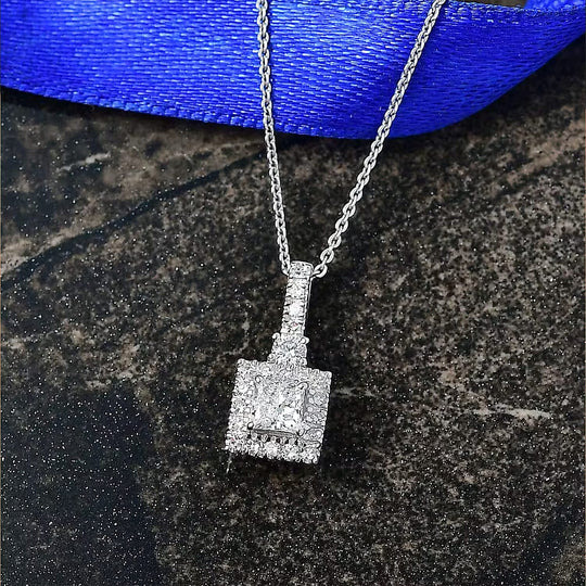 LUXURIANT DIAMOND - Lab Grown Diamant SI-GH Anhänger mit Kette, ca. 50 cm 925 Silber rhodiniert (7-8 Werktage Lieferzeit) ca. 1.00 ct