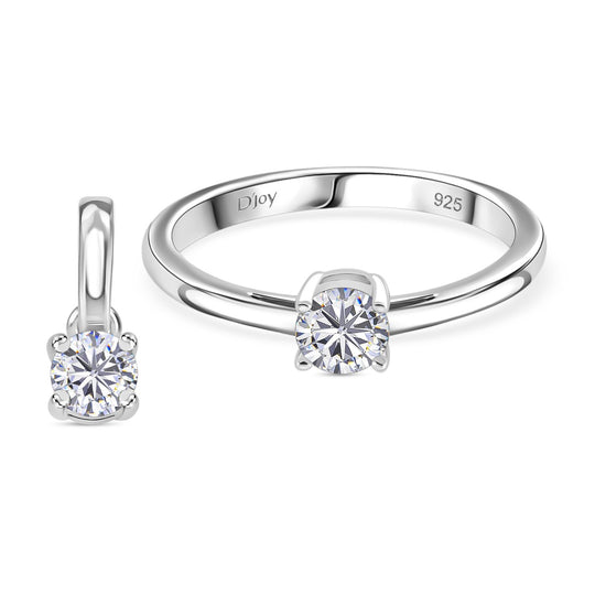 D'Joy GRA zertifiziert Moissanit Schmuckset 925 Silber rosévergoldet (Größe 17) ca. 2.00 ct