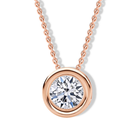 LUXURIANT VS-EF Labor Diamant Anhänger mit 45+5cm Kette, 925 Silber Gelbgold Vermeil - 0,25 ct.