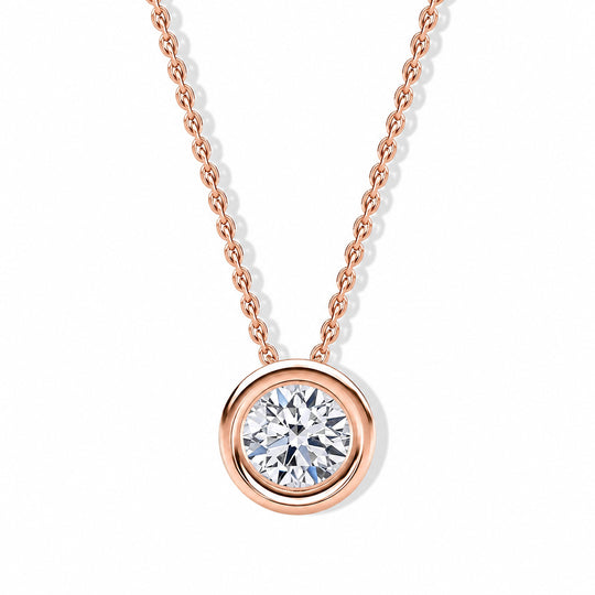 LUXURIANT VS-EF Labor Diamant Anhänger mit 45+5cm Kette, 925 Silber platiniert- 0,25 ct.