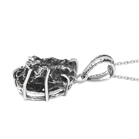 Muonionalusta Meteorit Anhänger 925 Silber rhodiniert ca. 27.64 ct