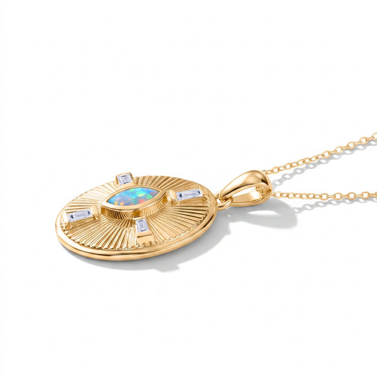 D'Joy AA Natürlicher, äthiopischer Welo Opal, Weißer Zirkon Schmuckset ca. 50 cm 925 Silber 750 Gelbgold Vermeil ca. 0.80 ct