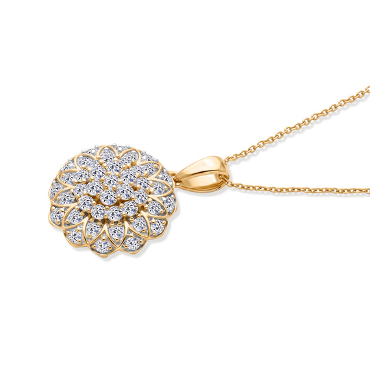 LUXURIANT DIAMOND - Lab Grown Diamant SI-GH SGL zertifiziert Schmuckset ca. 50 cm 925 Silber 750 Gelbgold Vermeil ca. 1.33 ct