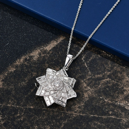 LUXURIANT DIAMOND - Lab Grown Diamant SI-GH SGL zertifiziert Schmuckset ca. 50 cm 925 Silber rhodiniert ca. 1.00 ct