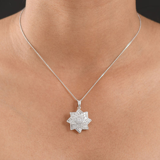 LUXURIANT DIAMOND - Lab Grown Diamant SI-GH SGL zertifiziert Schmuckset ca. 50 cm 925 Silber rhodiniert ca. 1.00 ct