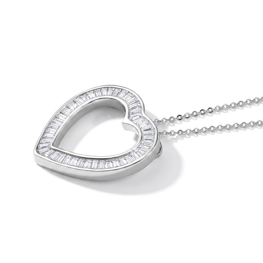 LUXURIANT SGL zertifizierter VS-EF Labor Diamant Anhänger mit 50cm Kette, 925 Silber rhodiniert - 2 ct.