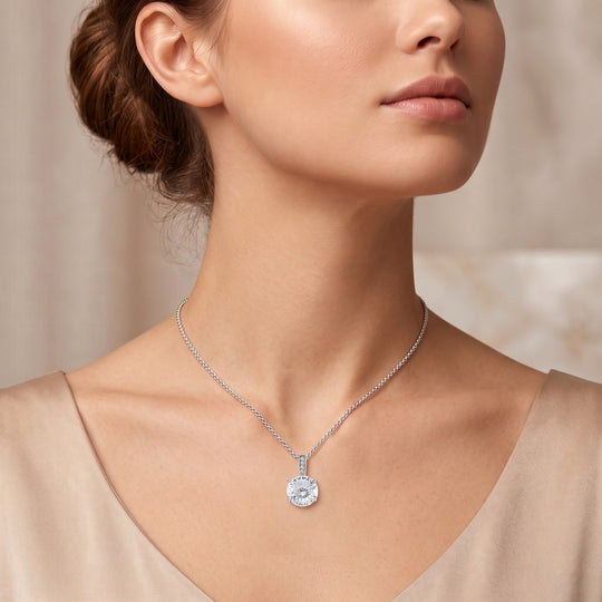 D'Joy Moissanit Schmuckset ca. 45 cm 925 Silber rhodiniert ca. 6.01 ct