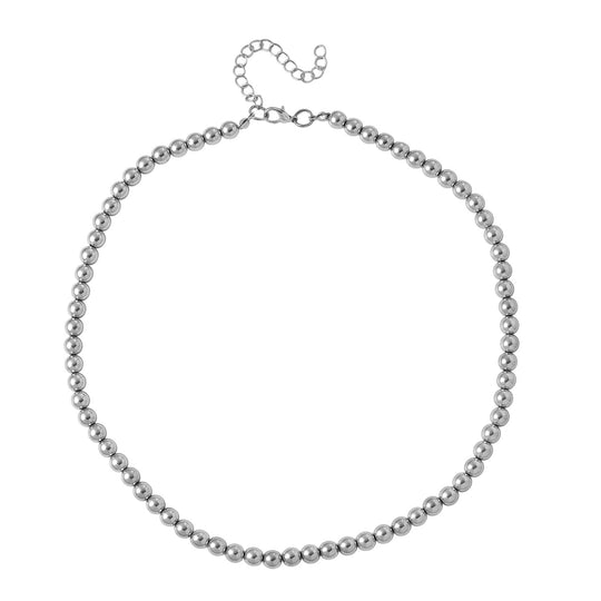 5er Set Hämatit Halsketten Herz Kugel Facettiert Gedreht ca 50 cm + 5 cm Extender, Silberfarben, ca. 724.00 ct