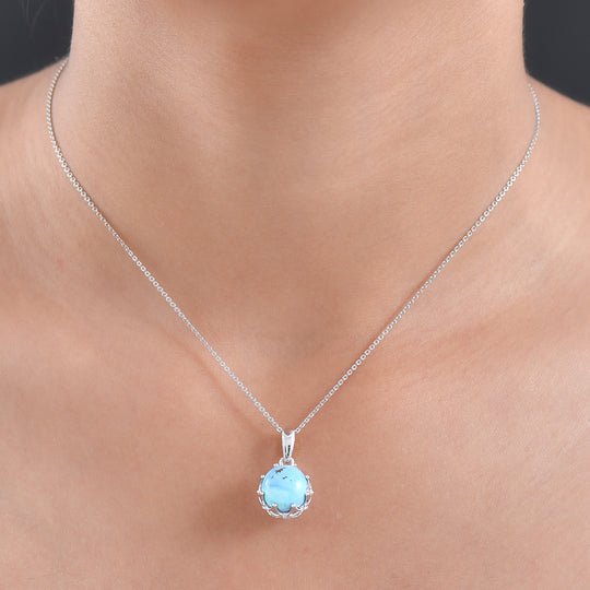 D'Joy Goldenhill Türkis Schmuckset ca. 50 cm 925 Silber rhodiniert ca. 4,48 ct