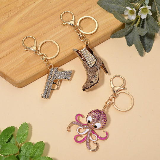 3er Set - Weißer Kristall Schmuckset Legierung emailliert, Legierung Gelb
