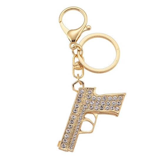3er Set - Weißer Kristall Schmuckset Legierung emailliert, Legierung Gelb