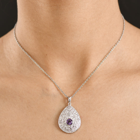 EVER TRUE Bolivianischer Amethyst, Weißer Topas Schmuckset ca. 50 cm ca. 0.92 ct