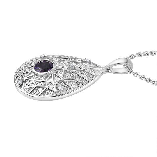 EVER TRUE Bolivianischer Amethyst, Weißer Topas Schmuckset ca. 50 cm ca. 0.92 ct