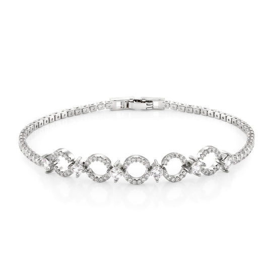 Weißer Zirkonia Schmuckset Nickelfreies Messing
