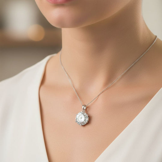D'Joy Moissanit Schmuckset ca. 45 cm 925 Silber rhodiniert ca. 12.65 ct