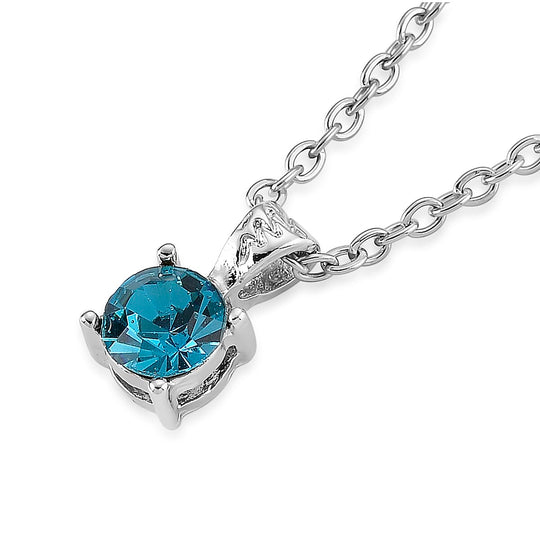 6er Set - Spiegel und 5 Mehrfarbige Kristall-Anhänger und Kette, Silberfarben 0.06 ct