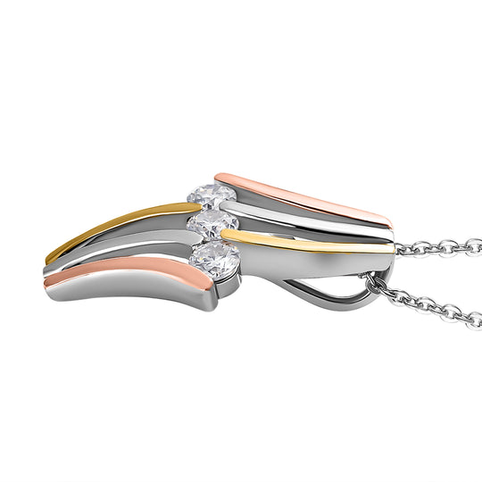 EVER TRUE Moissanit Anhänger mit Kette, ca. 50 cm Nickelfreies Messing, Dreifarbig, ca. 0.69 ct