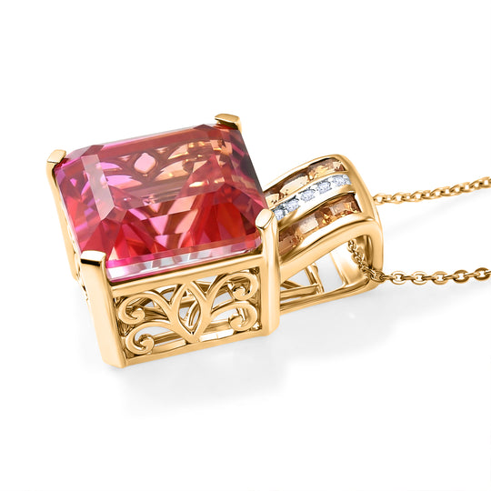 D'Joy Sunset Quarz Triplette, Citrin Schmuckset ca. 50 cm 925 Silber 750 Gelbgold Vermeil ca. 12,60 ct.