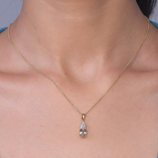 D'Joy AA Turkizit, Moissanit AGI zertifiziert Schmuckset ca. 50 cm 925 Silber 750 Gelbgold vermeil ca. 1,62 ct.