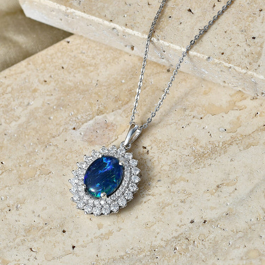 D'Joy AA, Moissanit AGI zertifiziert Schmuckset ca. 50 cm 925 Silber Rhodiniert ca. 3,33 ct.