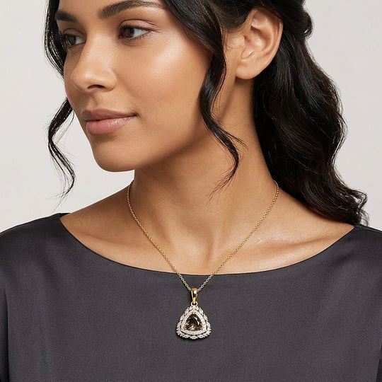 D'Joy AA Turkizit, Moissanit AGI zertifiziert Schmuckset ca. 50 cm 925 Silber 750 Gelbgold vermeil ca. 2,24 ct.