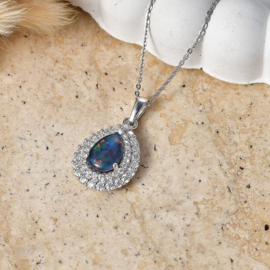 D'Joy AA, Moissanit AGI zertifiziert Schmuckset ca. 50 cm 925 Silber Rhodiniert ca. 2,01 ct.