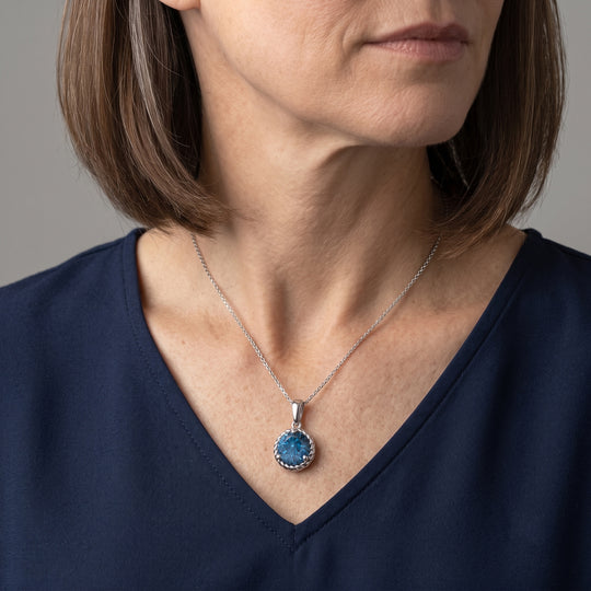 LUXURIANT DIAMOND - Lab Grown Blauer Diamant SI-GH Schmuckset ca. 50 cm 925 Silber Rhodiniert ca. 1,78 ct.