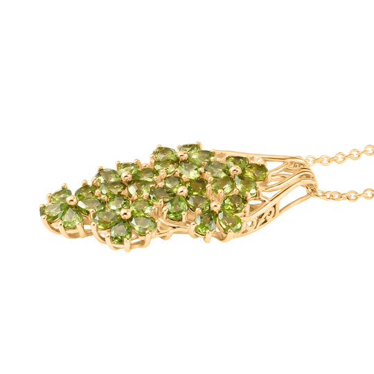 EVER TRUE Natürlicher Peridot Anhänger mit Kette, ca. 50 cm ca. 5.87 ct