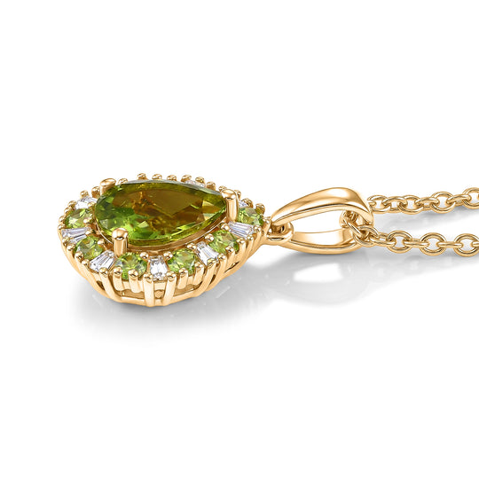 EVER TRUE AA Natürlicher Peridot Anhänger mit Kette, ca. 50 cm ca. 2.32 ct