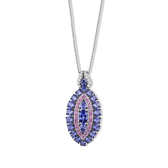 D'Joy Smaragd Schmuckset ca. 50 cm 925 Silber Rhodiniert ca. 3.54 ct
