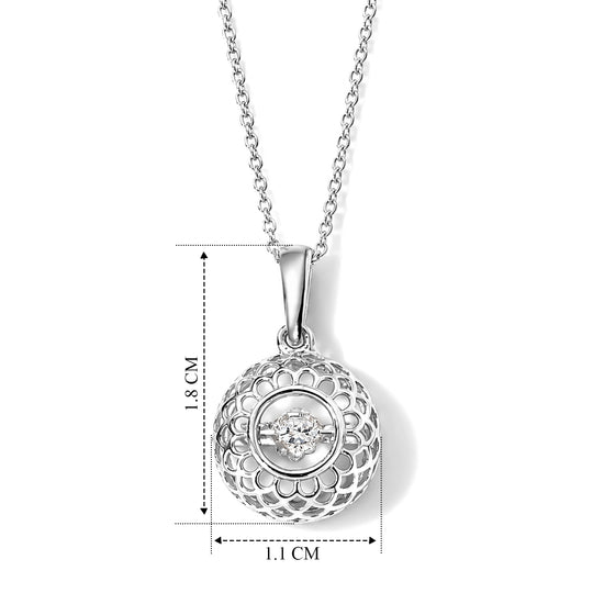 LUXURIANT DIAMOND - Lab Grown Diamant SI-GH Anhänger mit kette ca. 50 cm 925 Silber Rhodiniert ca. 0.13 ct