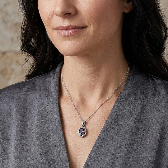 D'Joy AA Platin-Spinell, Moissanit AGI zertifiziert Schmuckset ca. 45 cm 925 Silber Rhodiniert ca. 1,08 ct.