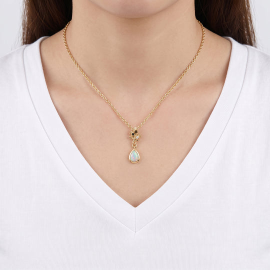EVER TRUE AA Natürlicher, äthiopischer Welo Opal, Gelber Saphir Schmuckset ca. 50 cm ca. 0,58 ct.