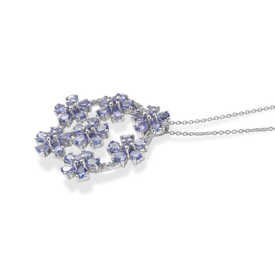 D'Joy Tansanit Schmuckset ca. 50 cm 925 Silber Rhodiniert ca. 6.01 ct